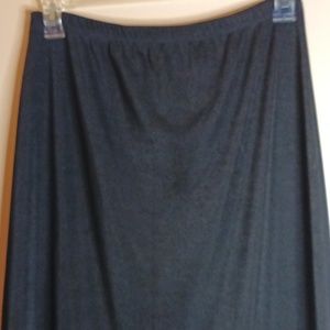 Liz Baker Black Stretchy Petite Large Maxi Skirt with Slit
